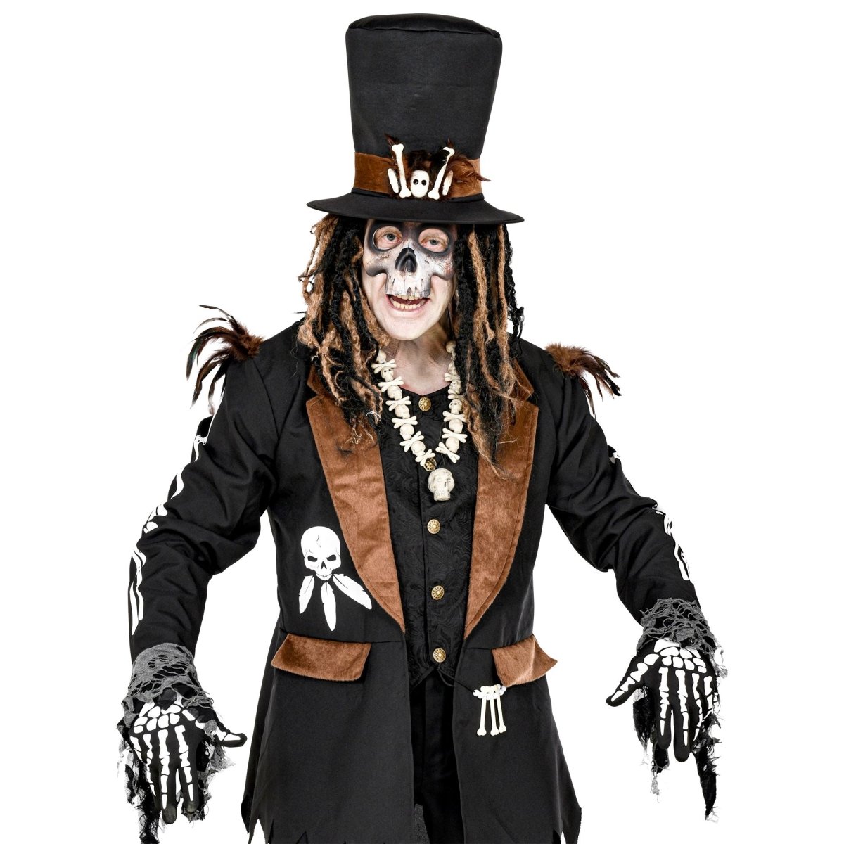 Halloween Handschoenen Wit Zwart Skelet