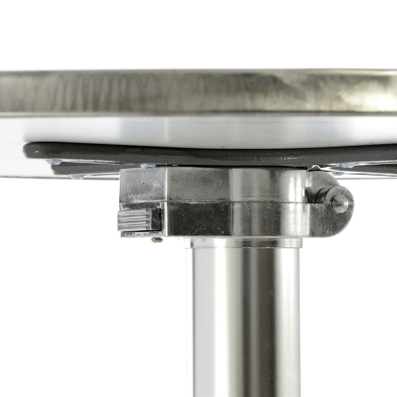 VCM Stehtisch Bistrotisch klappbar Edelstahl Aluminium Ø60 x H115/75 cm