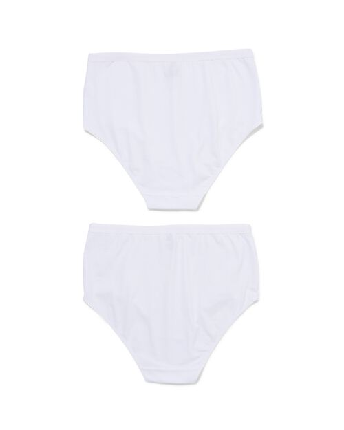 2 slips femme taille haute coton stretch blanc