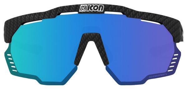 Scicon Sports Aeroshade Kunken Lunettes De Soleil De Performance Sportive (Multimirror Bleu Scnpp/Compagnon De Carbone)