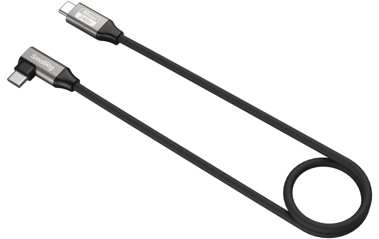 Kabel Data 60 cm USB Type-C - USB Type-C, 0.6 mGerade auf abgewinkeltes USB-C-Datenkabel