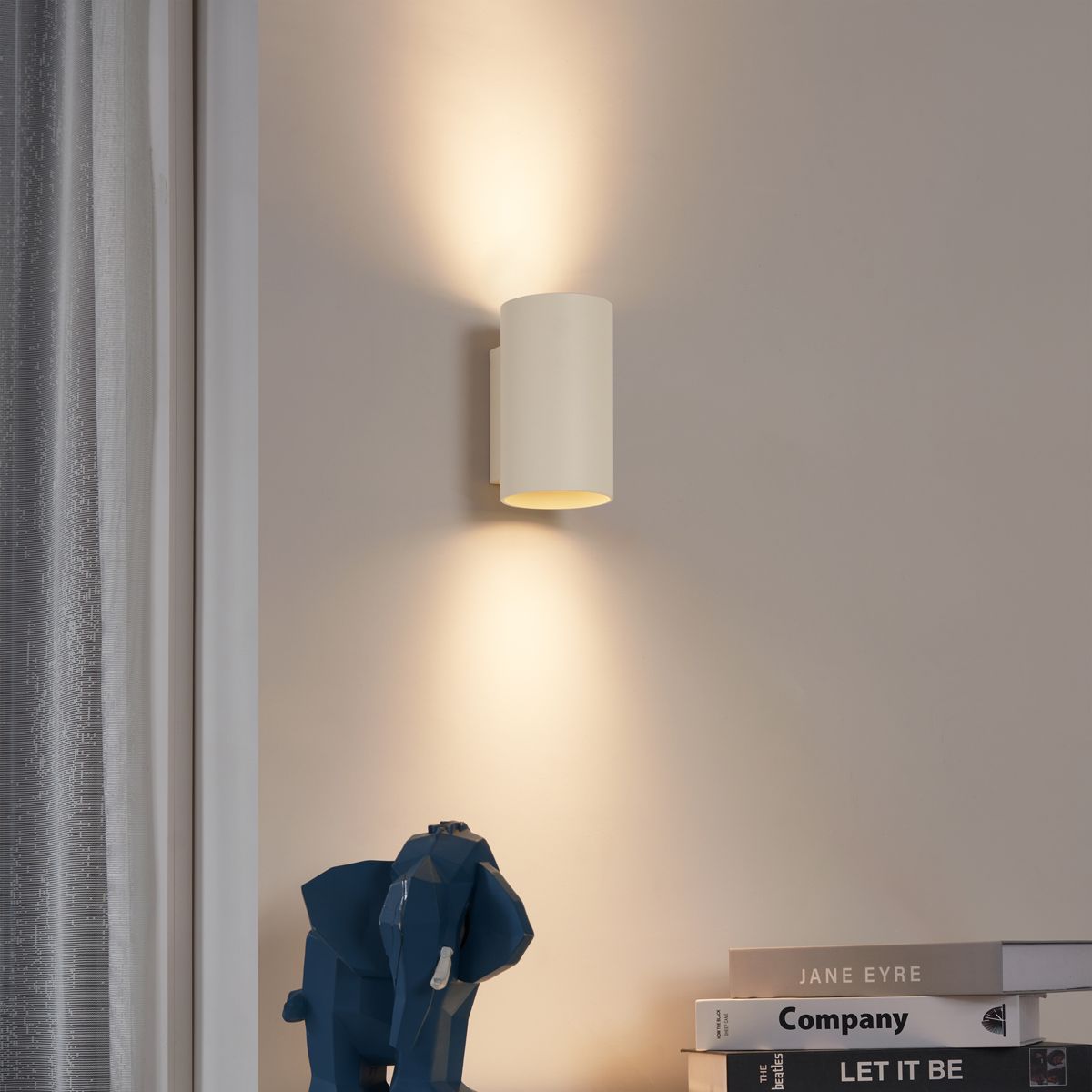 Moderne wandlamp beige GU10 50mm rond 2-lichts - Sandy