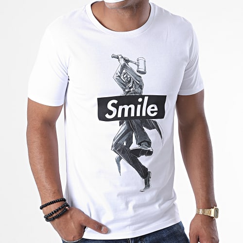 Tee Shirt Joker Smile Blanc