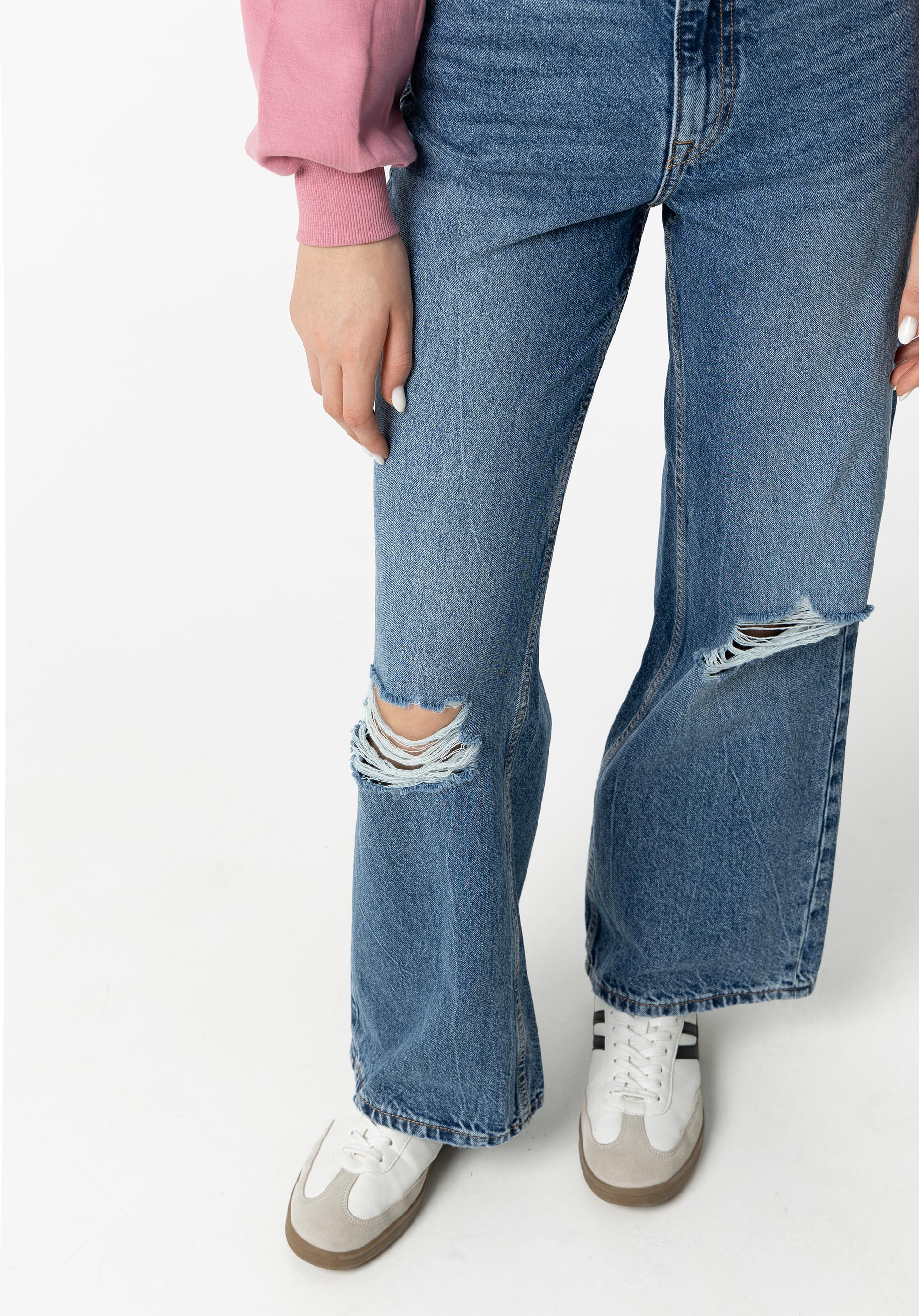 Jeans Kylie Wide Leg com Rasgões