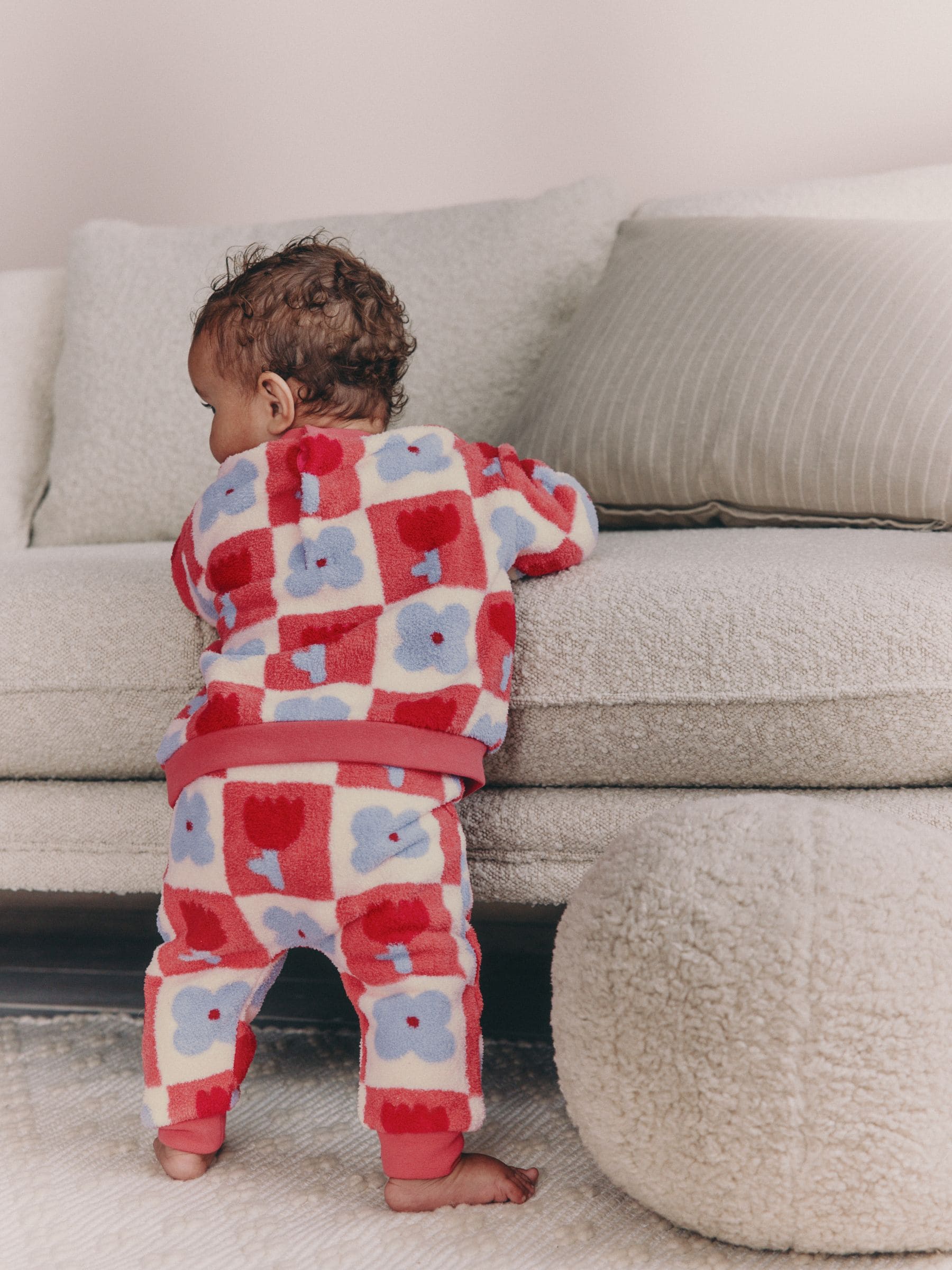 Rood/paars geruit - 2 -delige Set van Fleece Tops en Leggings voor Baby''s (0mnd-2jr)