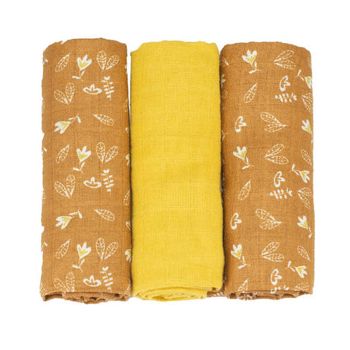 Lot de 3 langes 70x70 Fleuris - TROIS KILOS SEPT