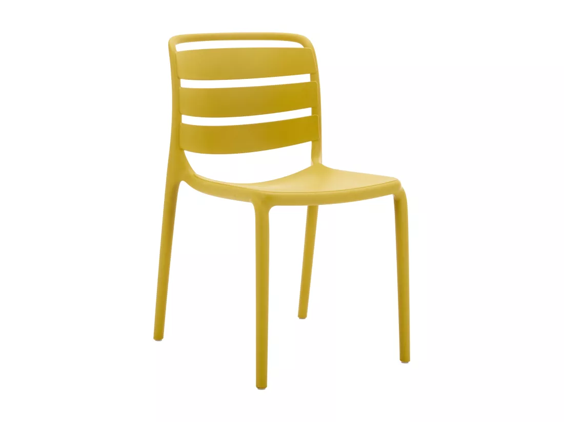 Lot de 2 chaises de jardin empilables en polypropylène - Jaune - MOAH de MYLIA