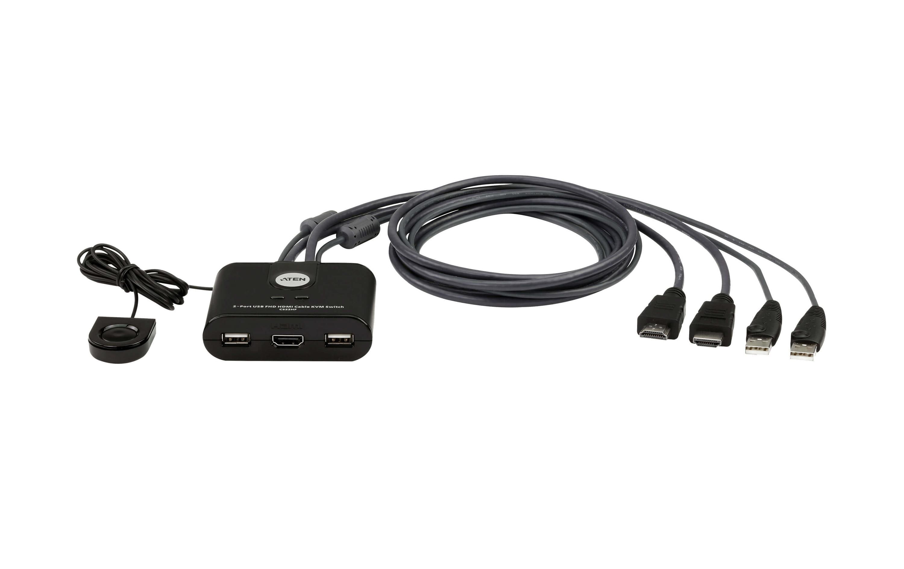 KVM Switch CS22HF 2-Port HDMI2-Port USB FHD HDMI Kabel KVM-Switch
