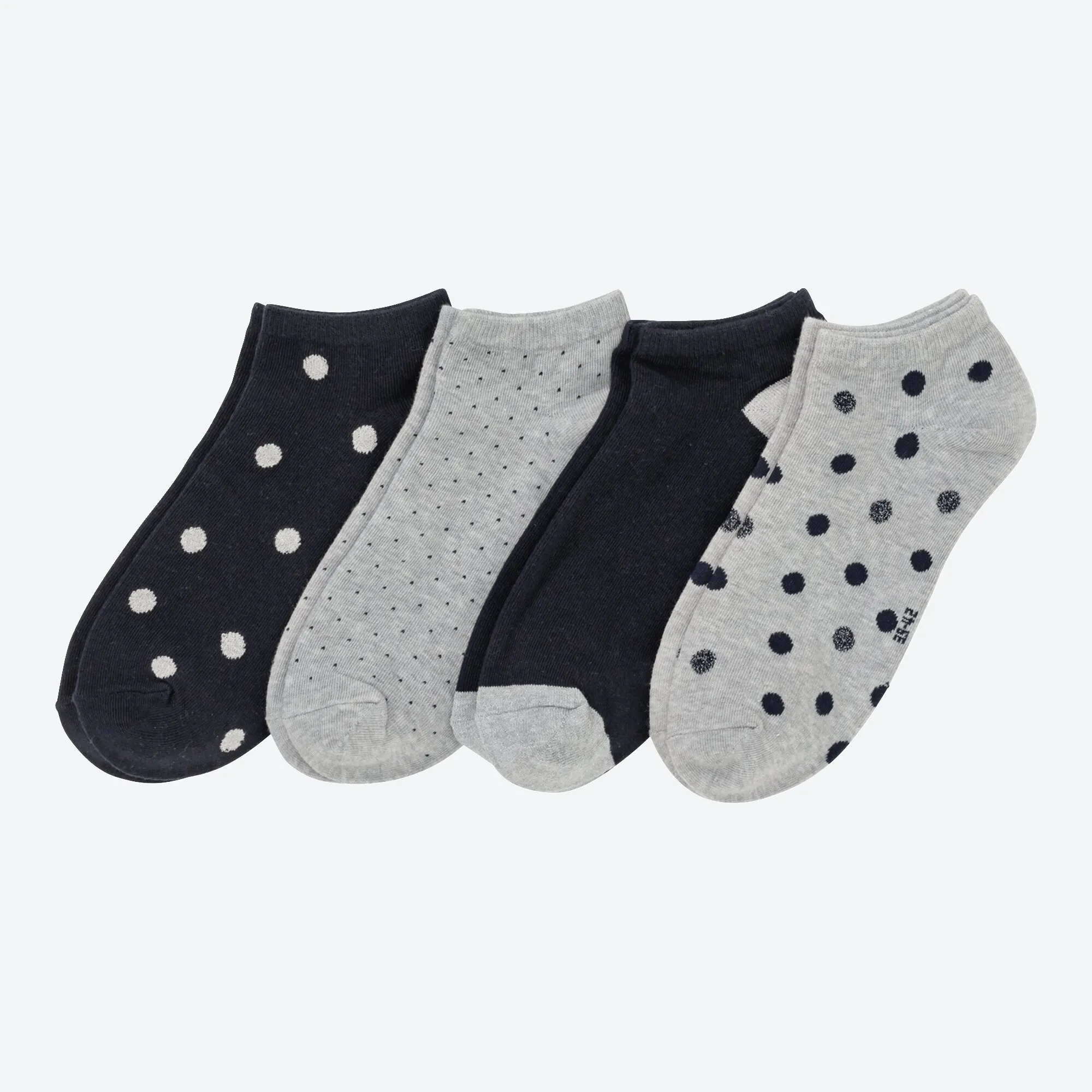 Damen-Sneaker-Socken mit Punkte-Muster, 4er-Pack