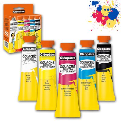 Cléopâtre NÉFERTARI - Pack de 5 gouaches - couleurs primaires - 10 ml