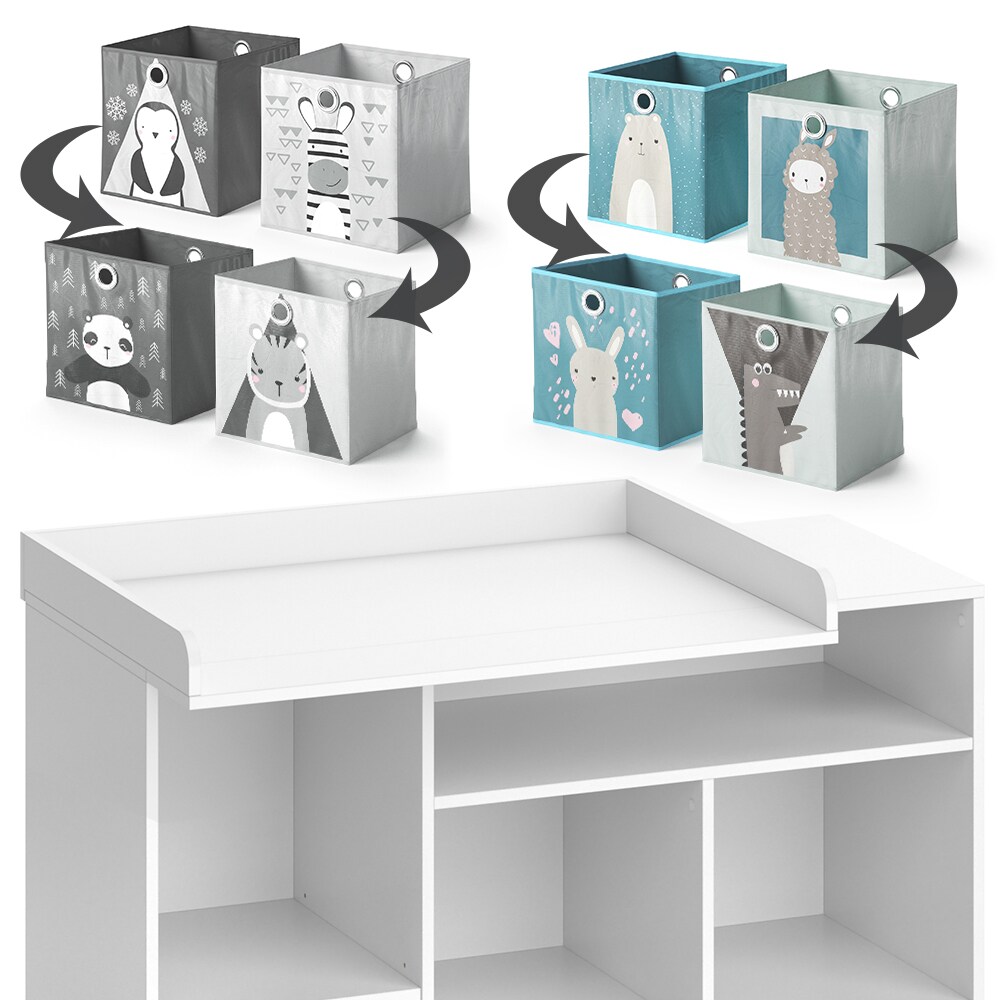 Vicco Wickelkommode Babykommode Wickeltisch Oskar Simple Weiß Kinder-Faltboxen