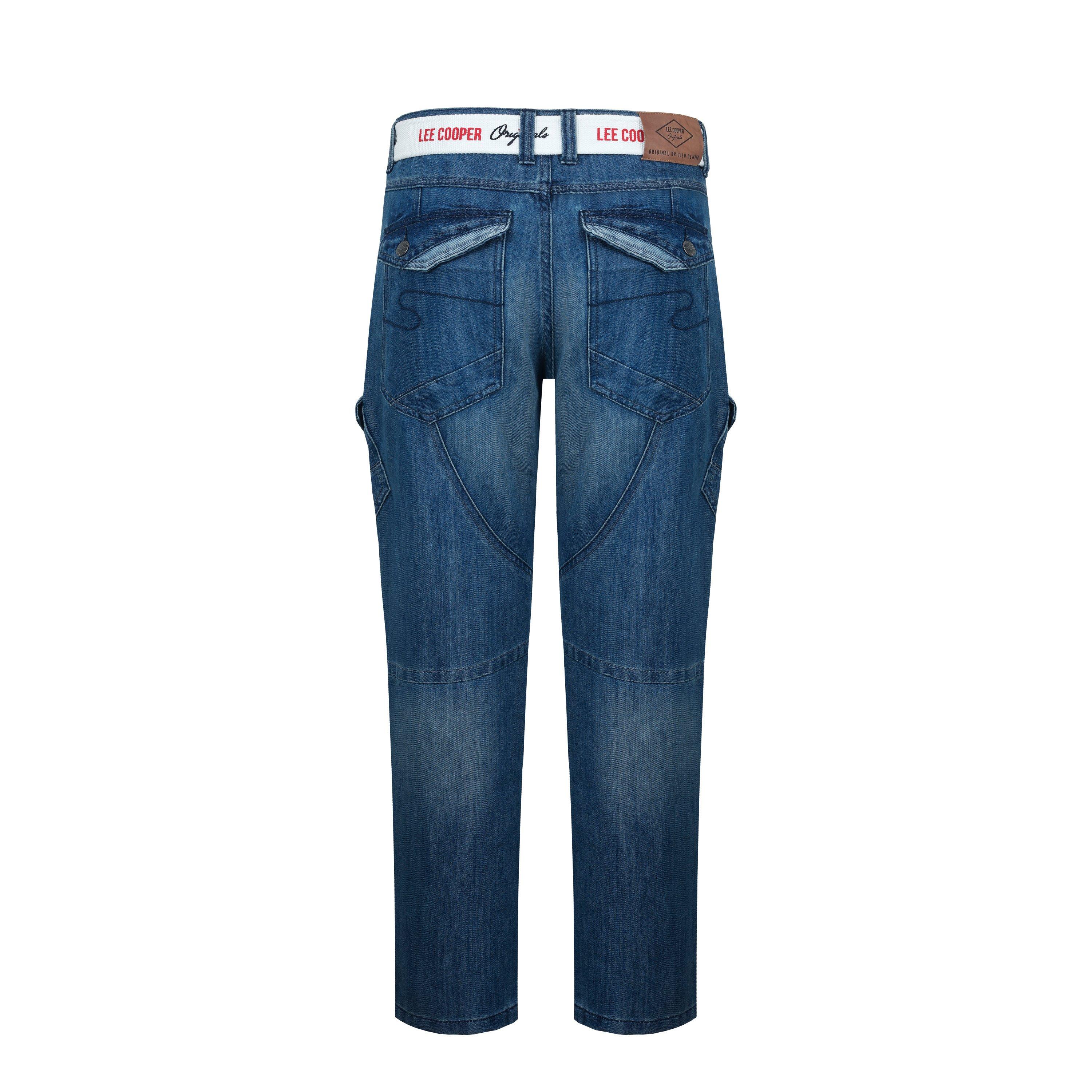 Lee Cooper LC Belted Cargo Jeans Mens