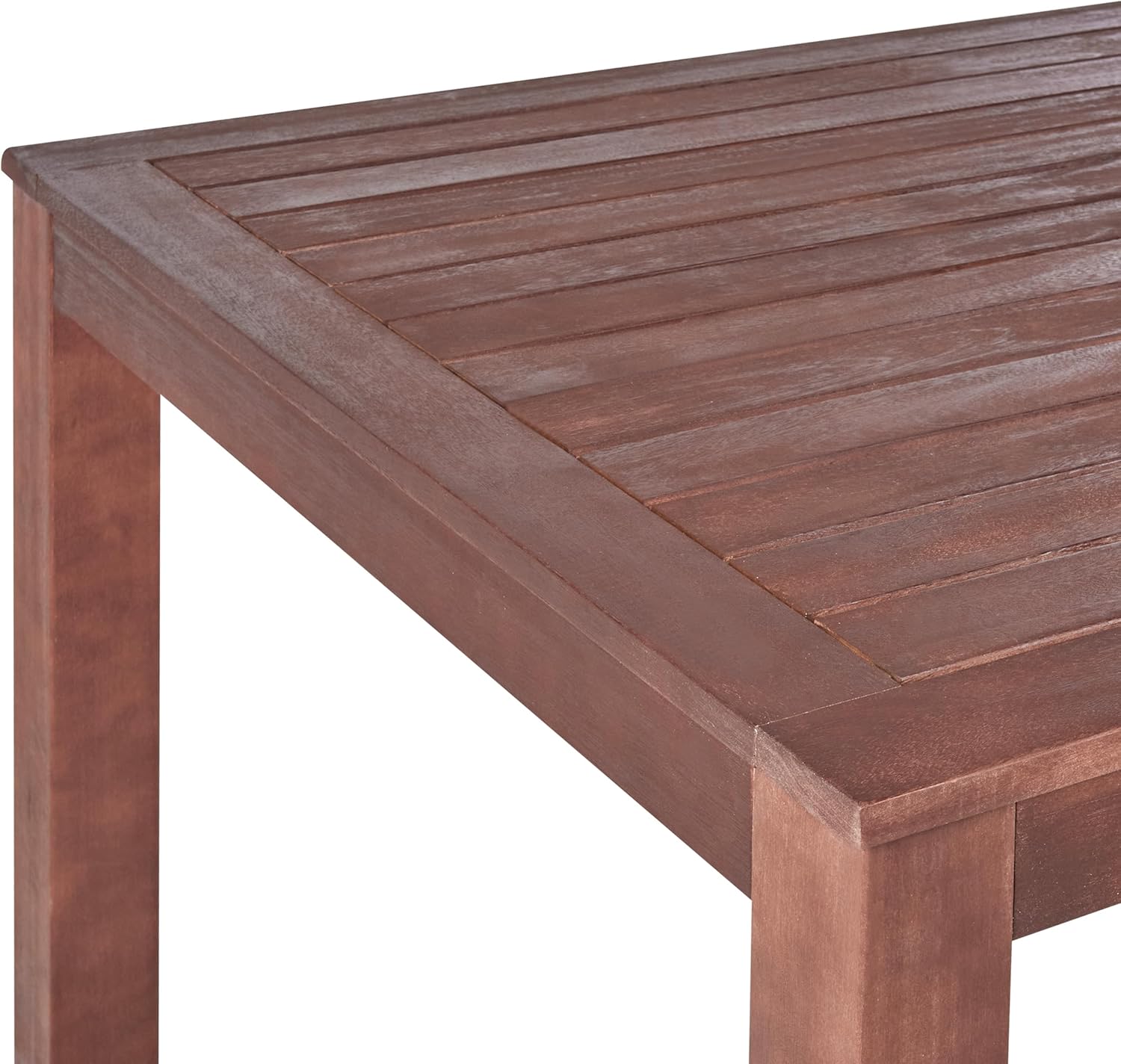 Beliani Rustikaler Gartentisch Dunkelbraun Eukalyptusholz 180 x 100 cm Tuscania
