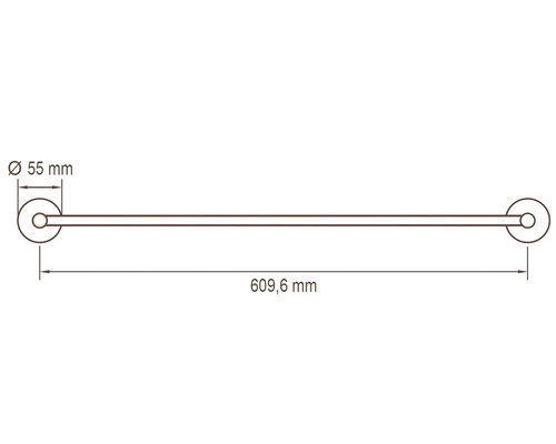 Lenz NERO zwarte handdoekhouder, ca. 60 cm