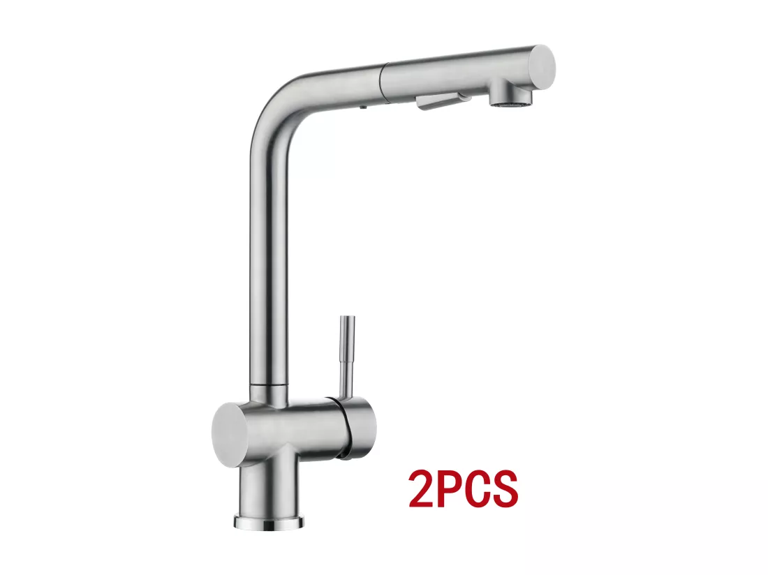 Cecipa max 2PCS Mitigeur de Cuisine Brossé avec Douchette Extractible Robinets de Cuisine 2 modes de pulvérisat en Acier inoxydable,EU Modèle