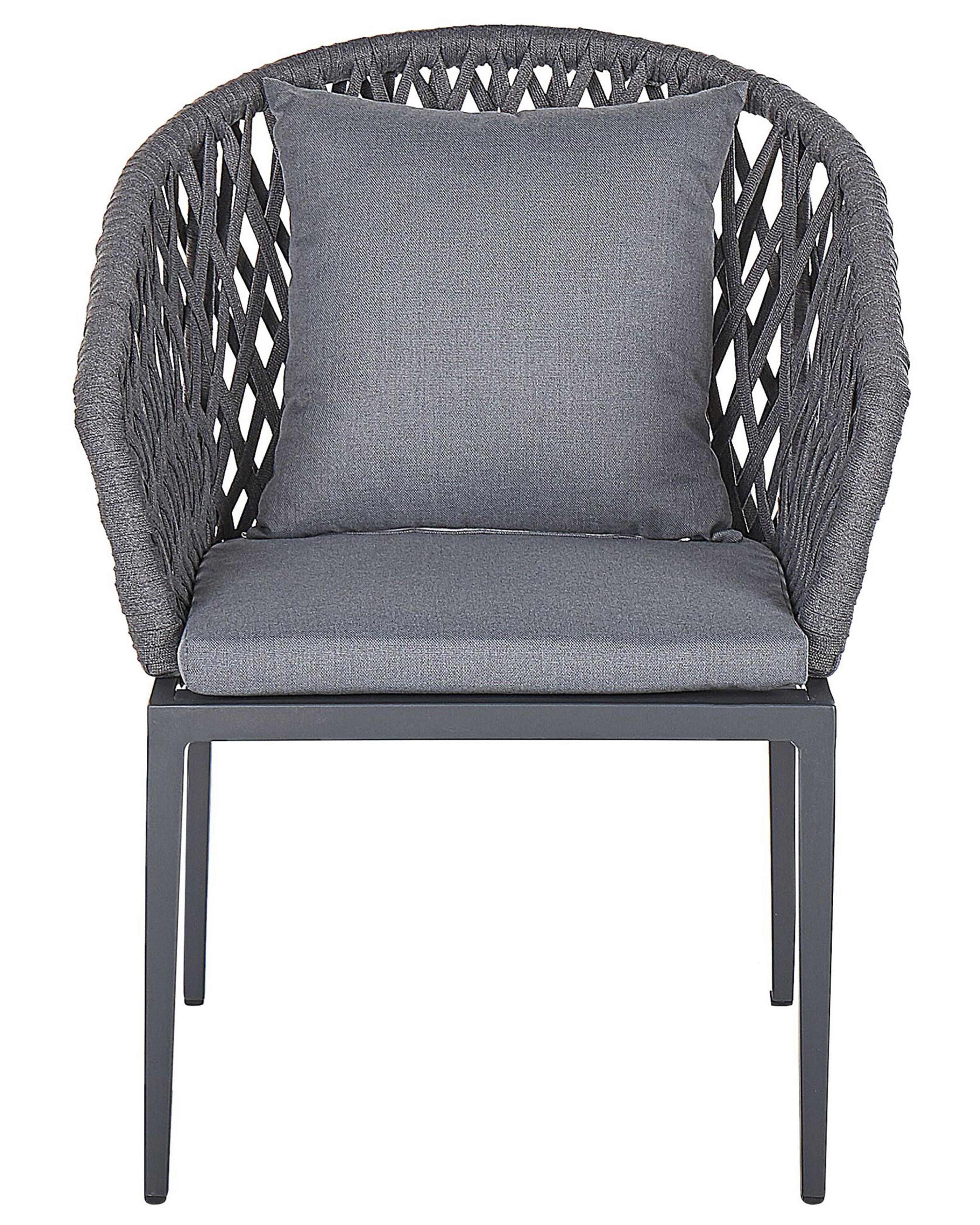 Set van 2 stoelen met zitkussen LIPARI Metaal Grijs