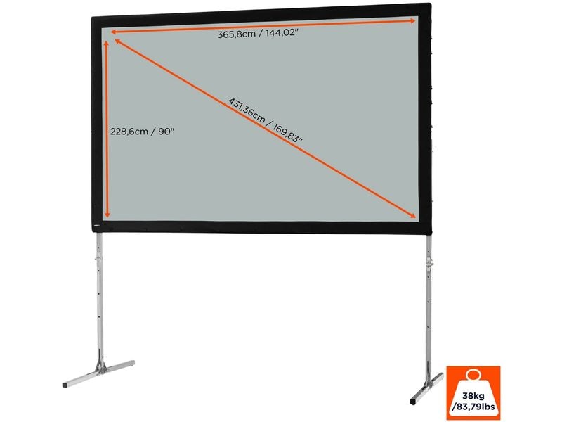 Celexon Mobile Leinwand Expert, Rückprojektion 365.8x228.6 Faltrahmenleinwand, 220 x 165 cm, mattweiss S