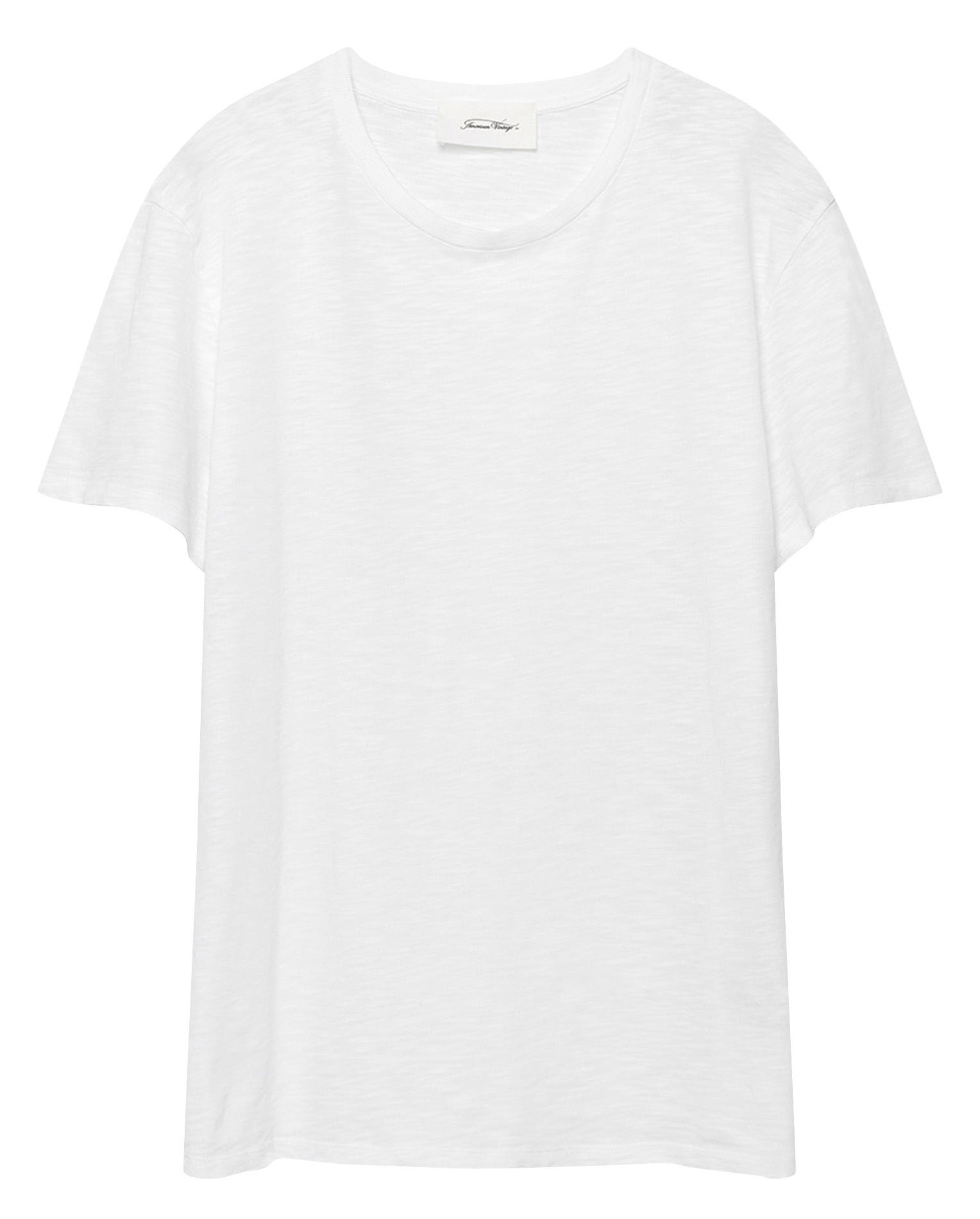 BYSAPICK - Tee-shirt regular-fit à col rond en coton | Blanc