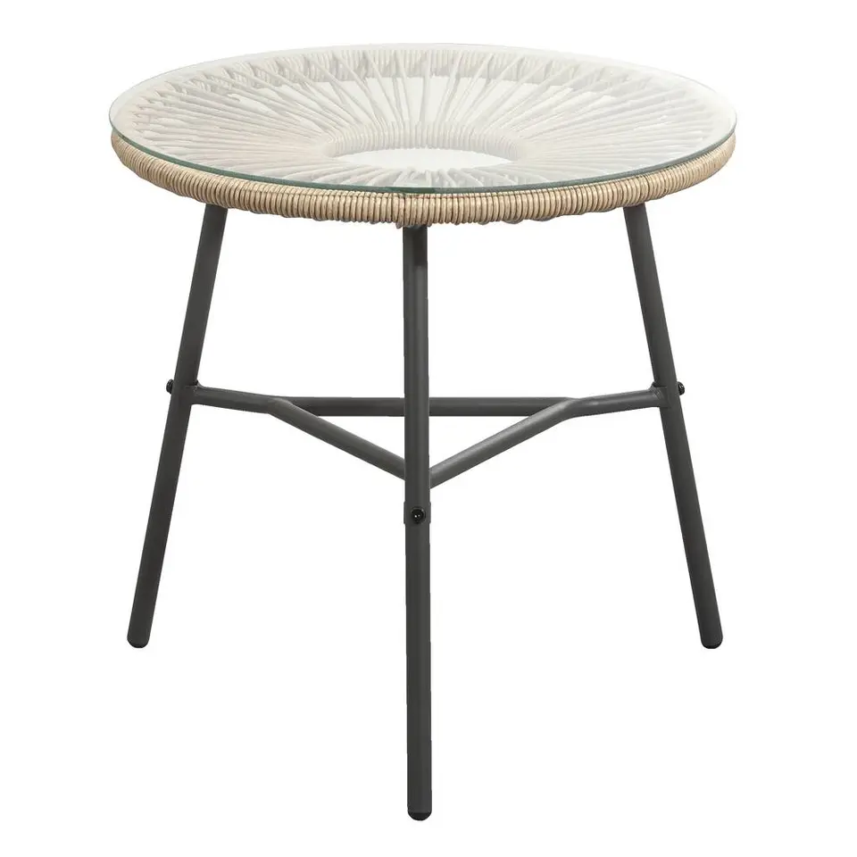 Bijzettafel Formentera - naturel/antraciet - 50xØ50 cm
