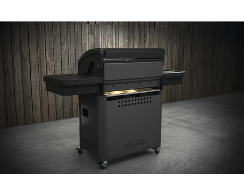 Tenneker® Halo Gas Grill Power Zone TG 3 156,4 x 61 x 117,5 cm 3 branders + zijbrander, gietijzeren rooster, platformsysteem, glazen inzetstuk in het deksel