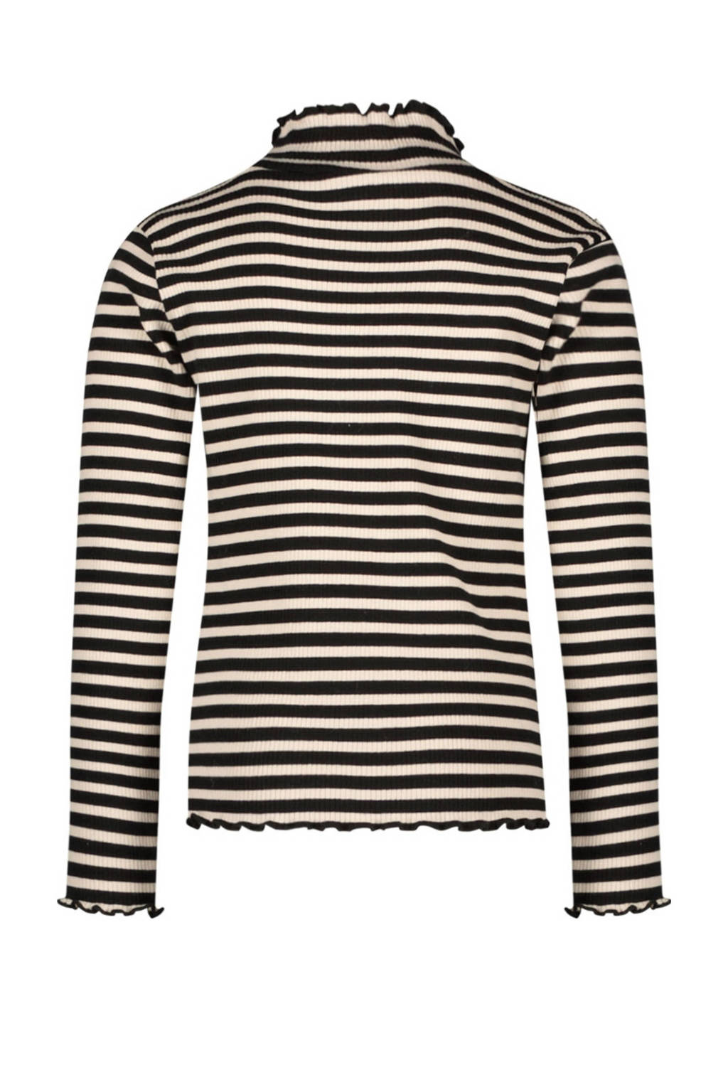 Like Flo gestreepte fijngebreidetop Eef zwart/offwhite