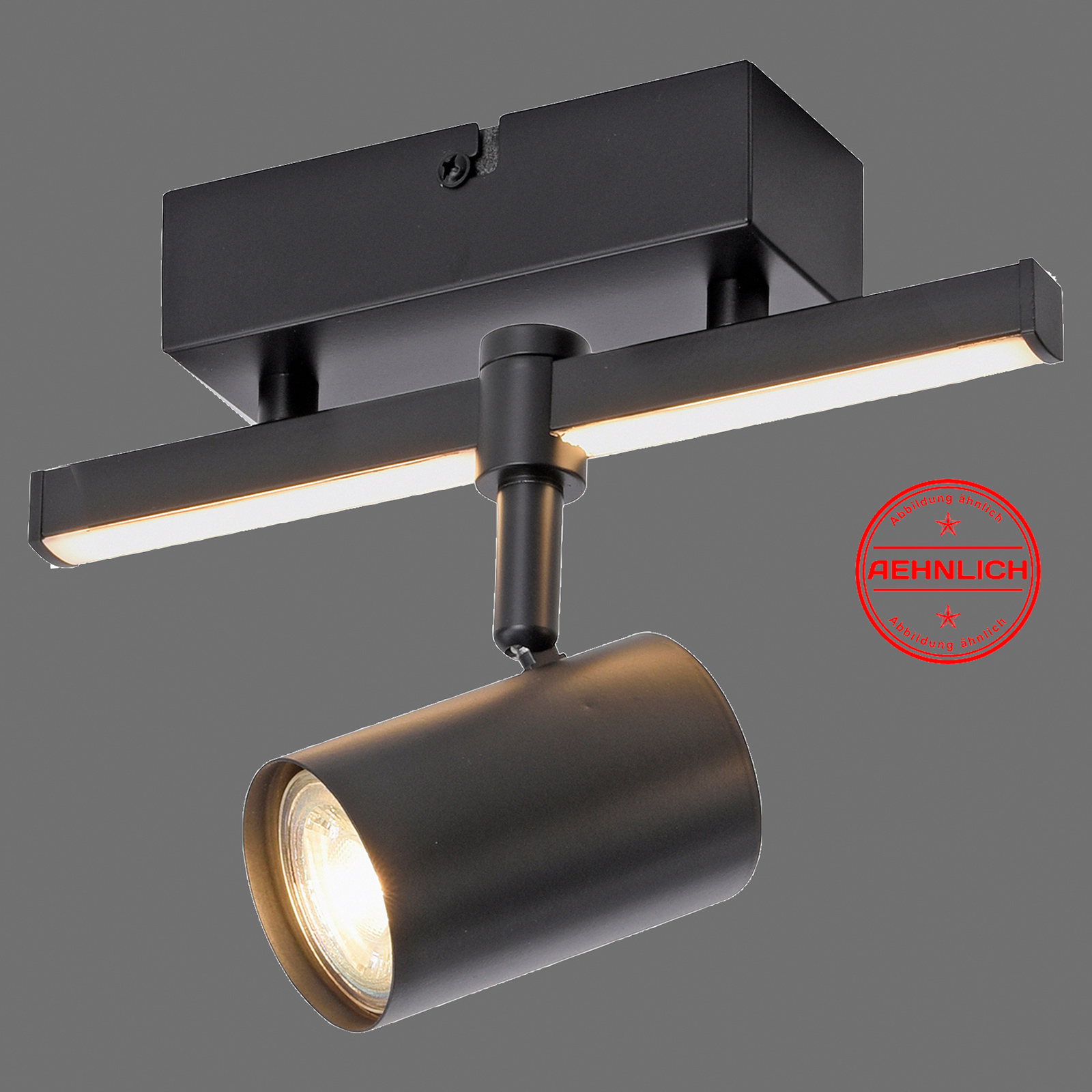 LED-Spot - Metall - schwarz - 1-flammig - schwenkbar