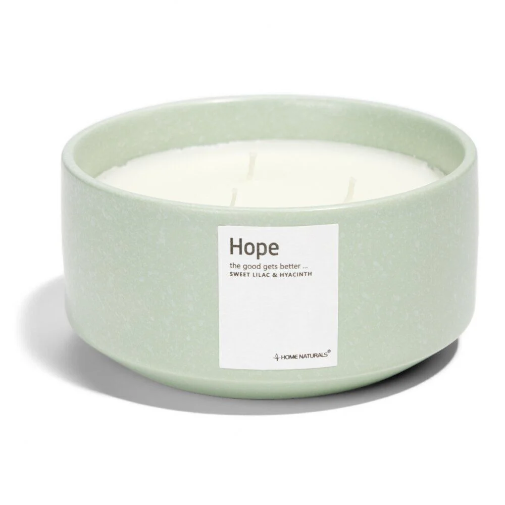 Bougie Hope pot céramique Ø13xH6cm vert