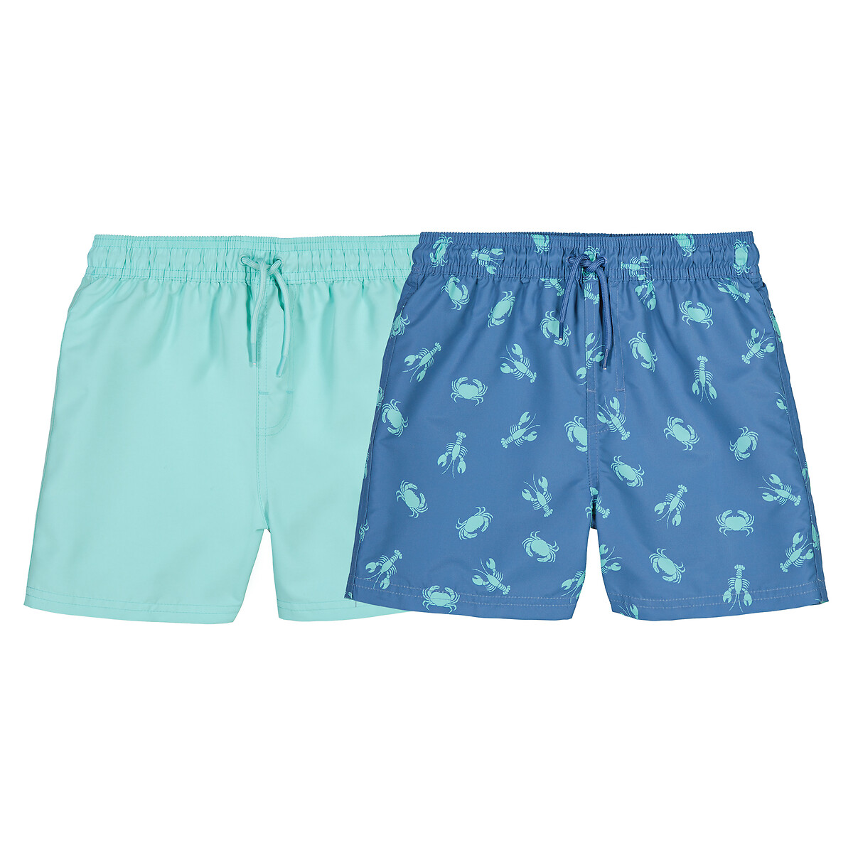 COLEÇÃO LA REDOUTE<br>Conjunto de 2 calções de banho: 1 estampado + 1 liso