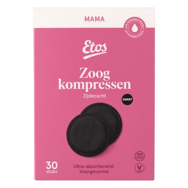 Etos Zoogcompressen Zwart 30 stuks
