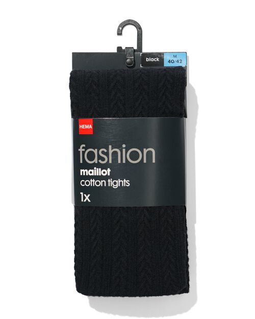 collant épais fashion torsade noir