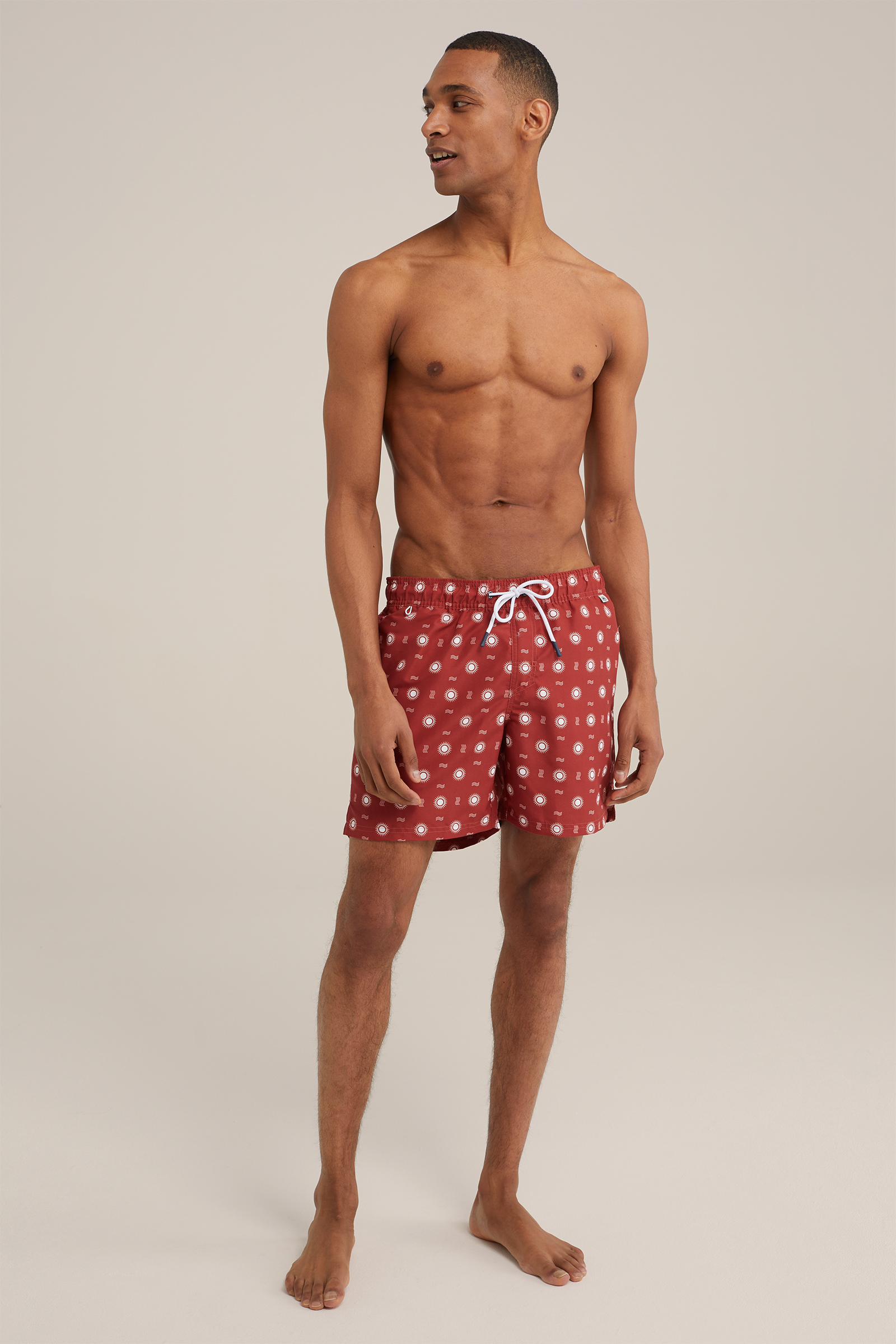 zwemshort met dessin WE Fashion Roestbruin