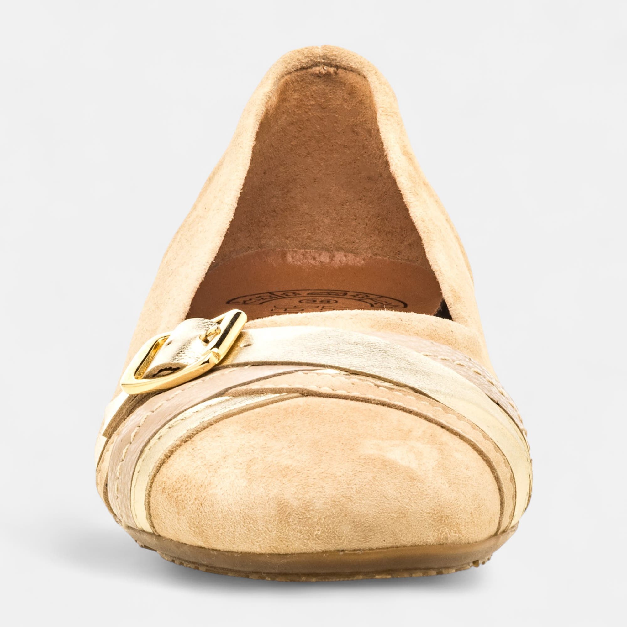 Ballerines Femme en cuir beige