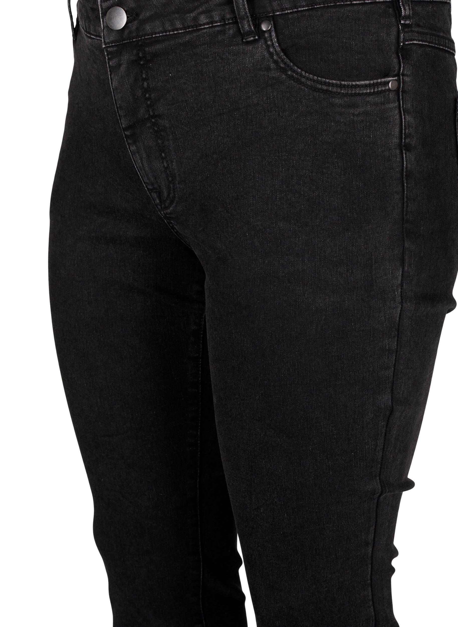 Cropped Emily jeans med rå kant forneden
