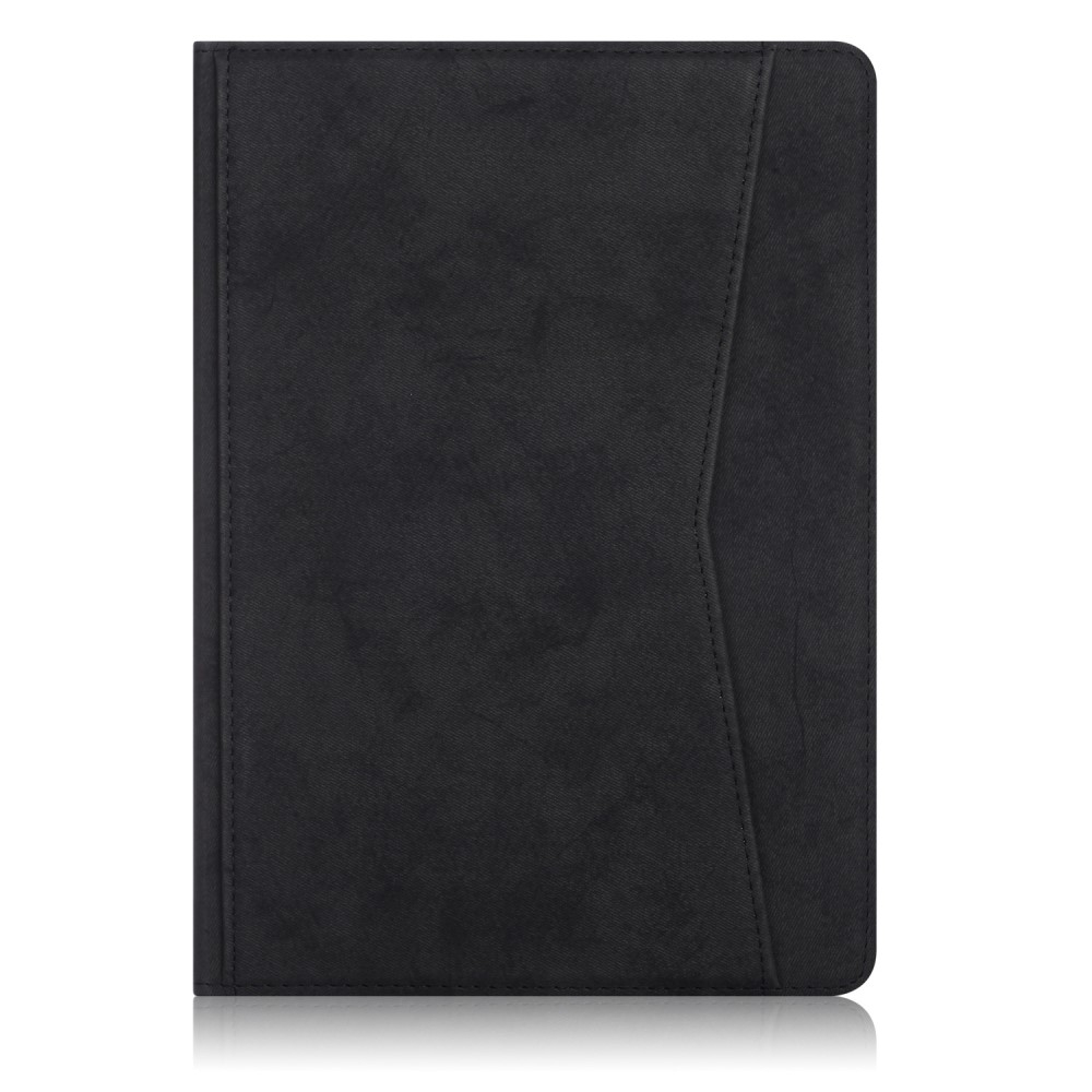 Samsung Galaxy Tab S8 / Tab S7 Vintage Leder Tasche Smart Case Hülle S-Pen Halterung - Schwarz