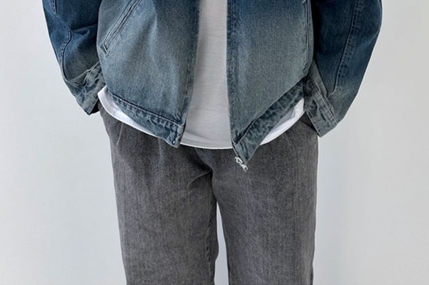 SeoulPop - Denimjack met rits en kleurverloop