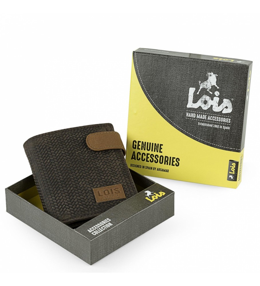 Carteira Lois em couro com porta-objetos interno e proteção RFID LOIS 202720 marrom