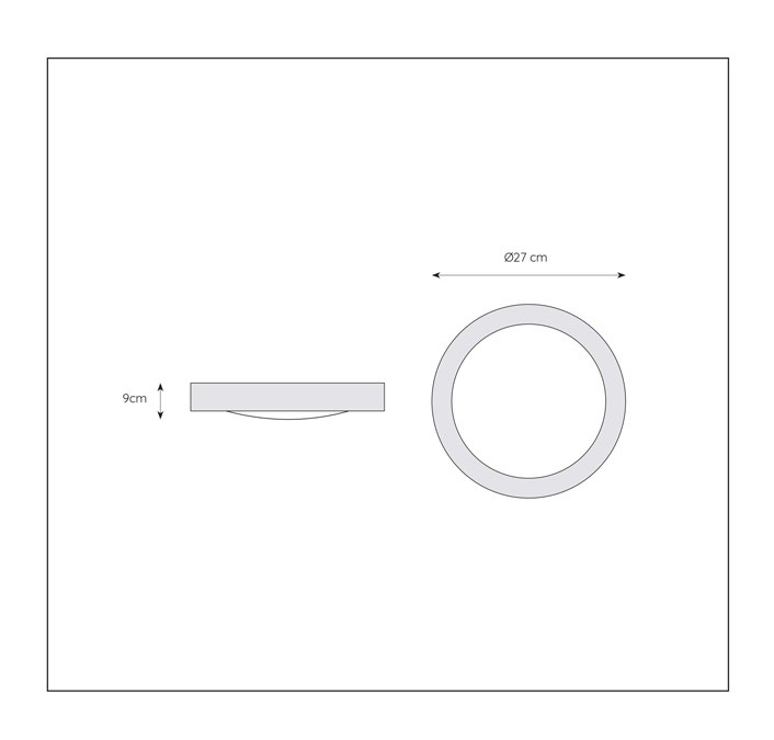 Lucide Fresh ronde plafondlamp 27cm 20W mat chroom