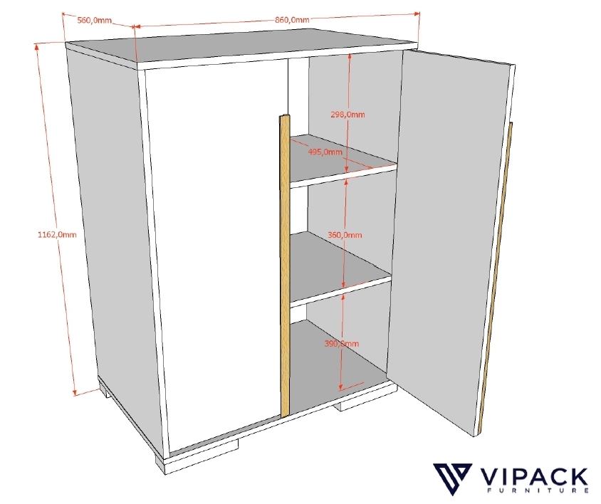 Kleiderschrank LONDON - anthrazit - 86 cm breit