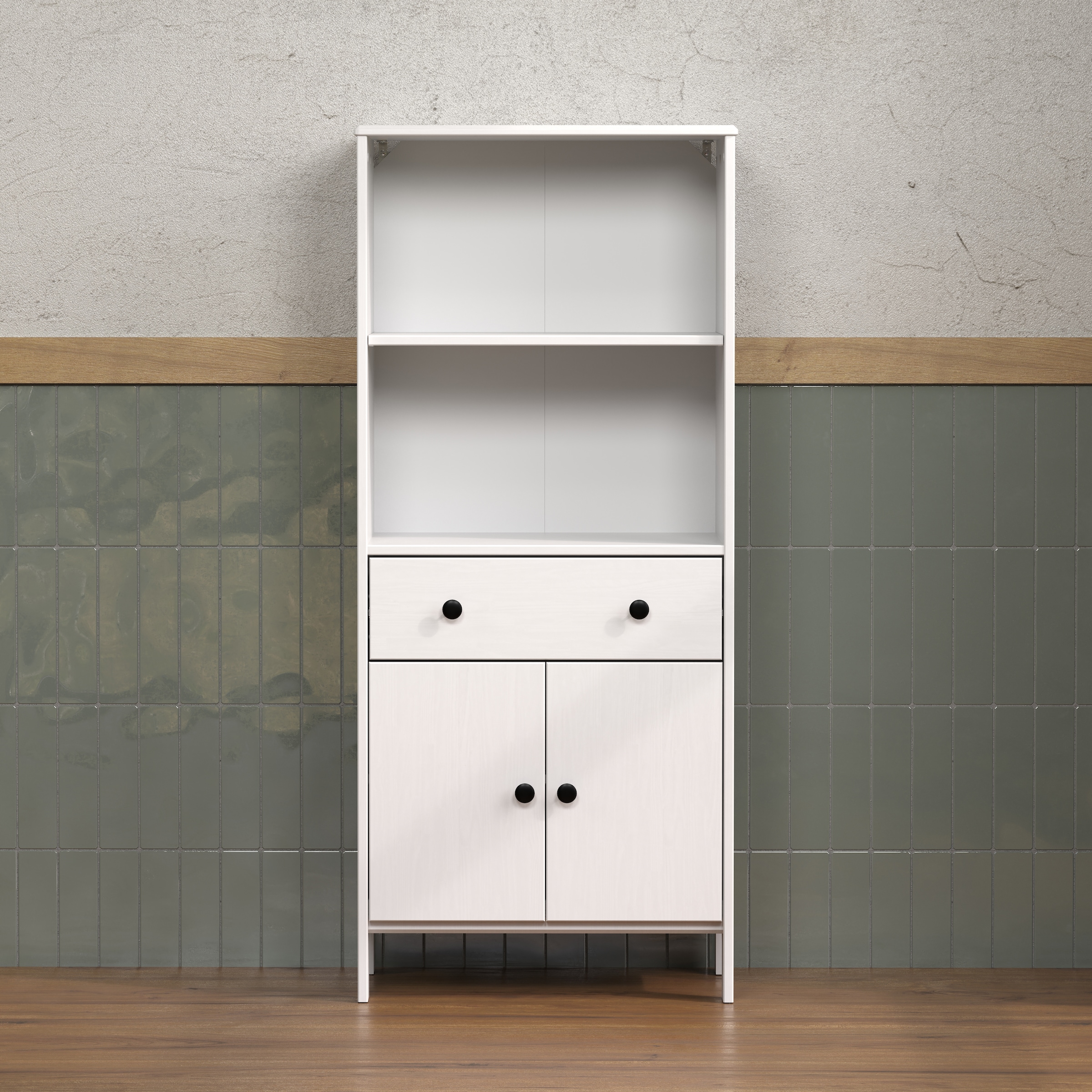 welltime Midischrank »Kall« 1 Stk. tlg. Breites Badregal aus Kiefer-Massivholz - Weiss oder Braun lackiert