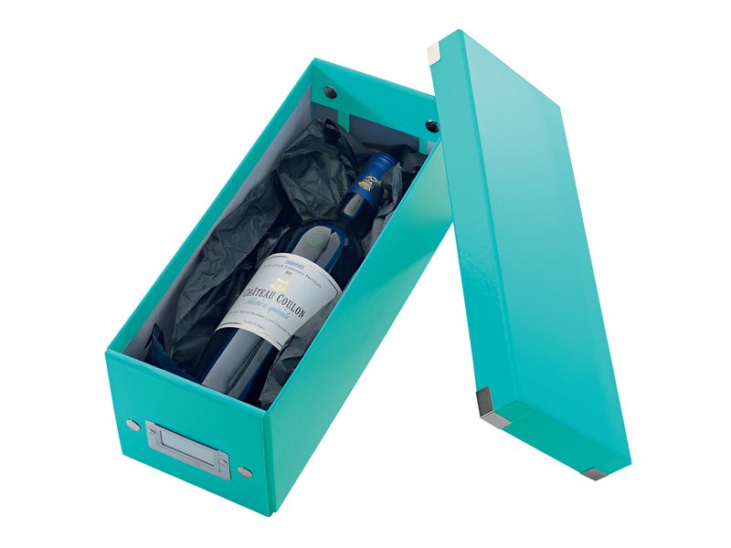 Leitz Aufbewahrungsbox 30 CD-Hüllen, Blau Zusammenfaltbare Aufbewahrungslösung für CDs, eisblau