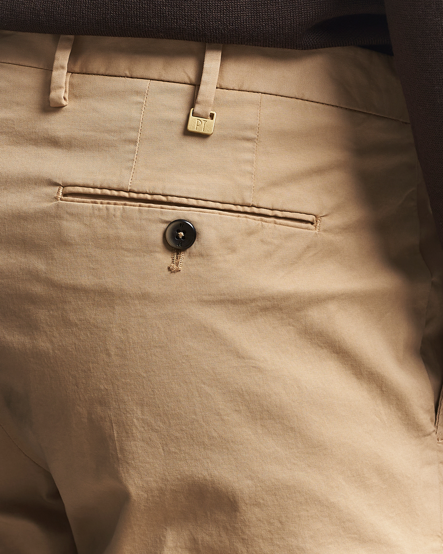 PT01 Gentleman Fit Cotton/Stretch Trousers Beige