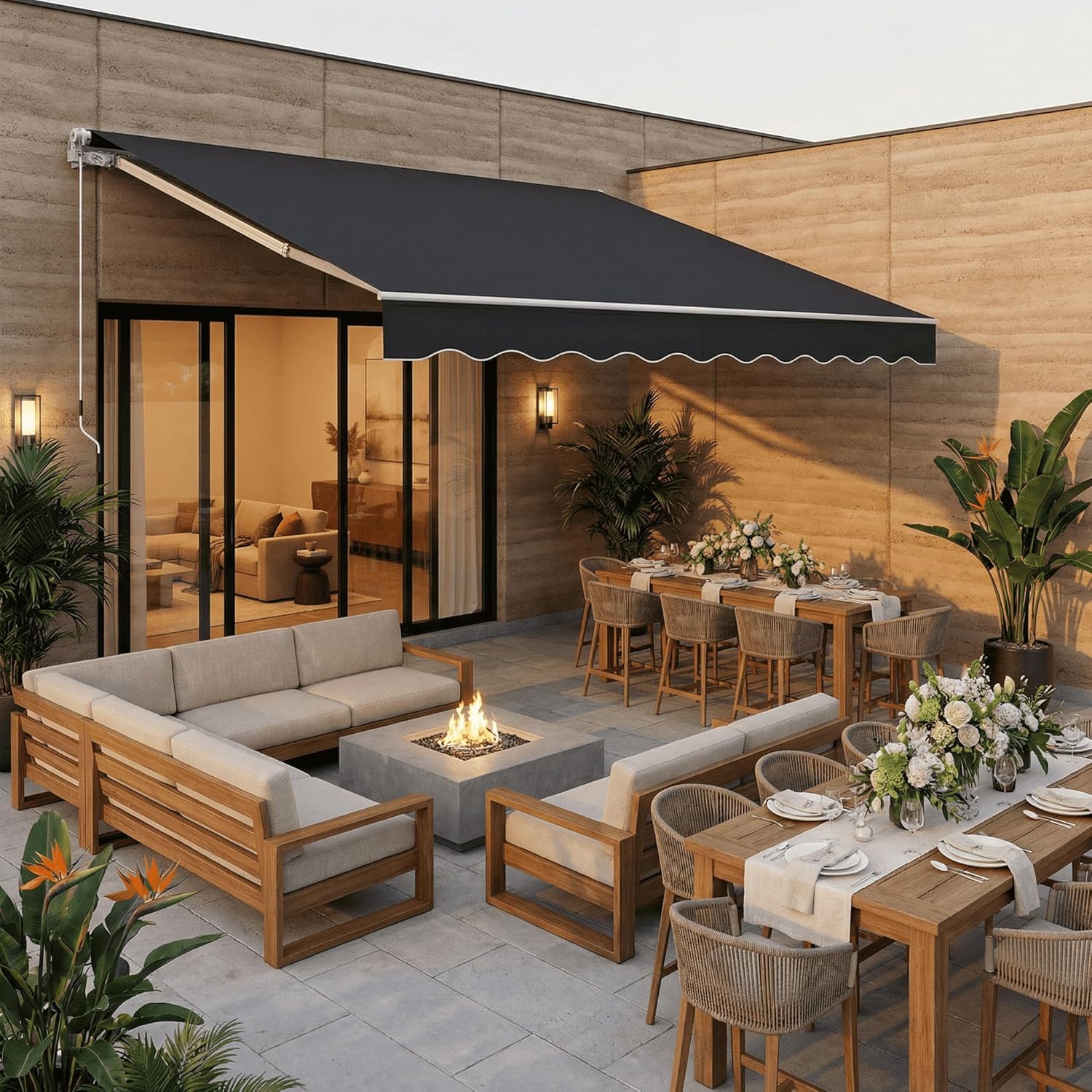 250x200cm Gelenkarmmarkise Markise aus Alu und Polyester Sonnenmarkise Balkonmarkise Sonnenschutz Wasserdicht Sichtschutz Sonnensegel Anti-UV mit Handkurbel für Terrasse Balkon Dunkelgrau
