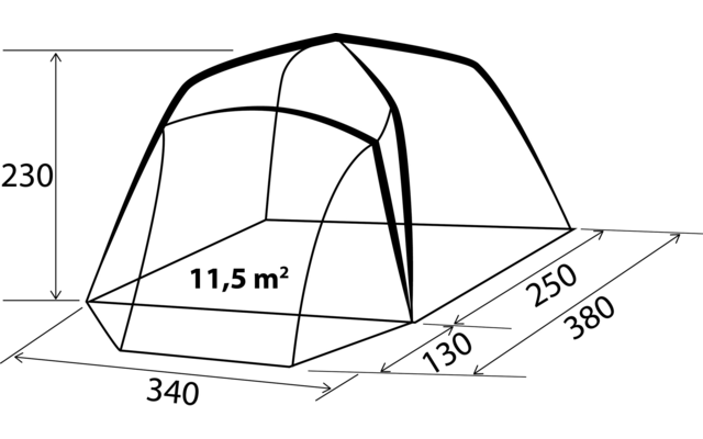 Brunner Trouper XL aufblasbares Busvorzelt 370 x 310 cm