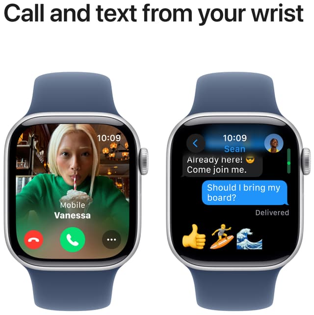 Apple Watch S10 46mm GPS (Silver Alu/Denim sportsrem) M/L