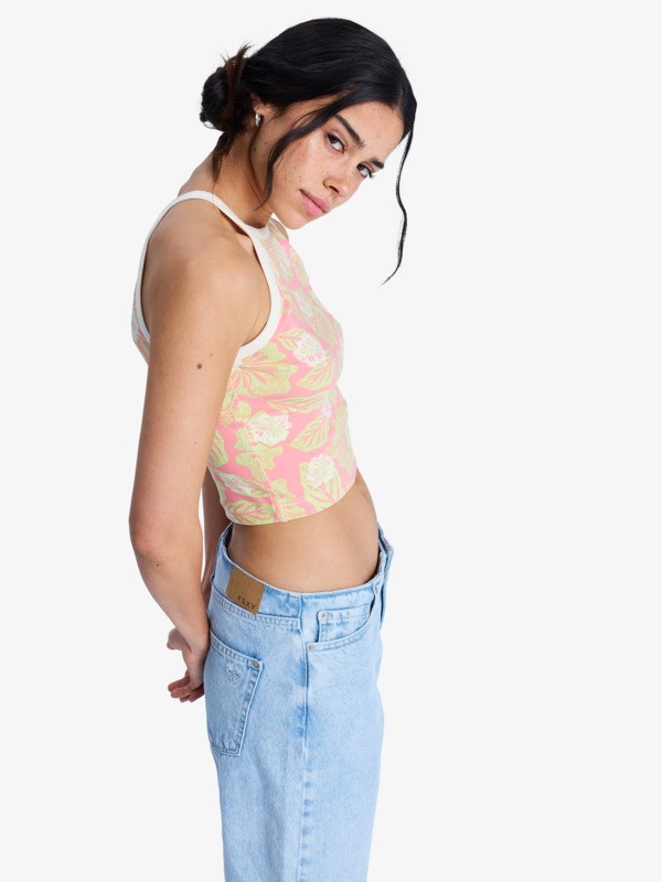 Hyper Hibiscus Haut dos nageur Rose Femme