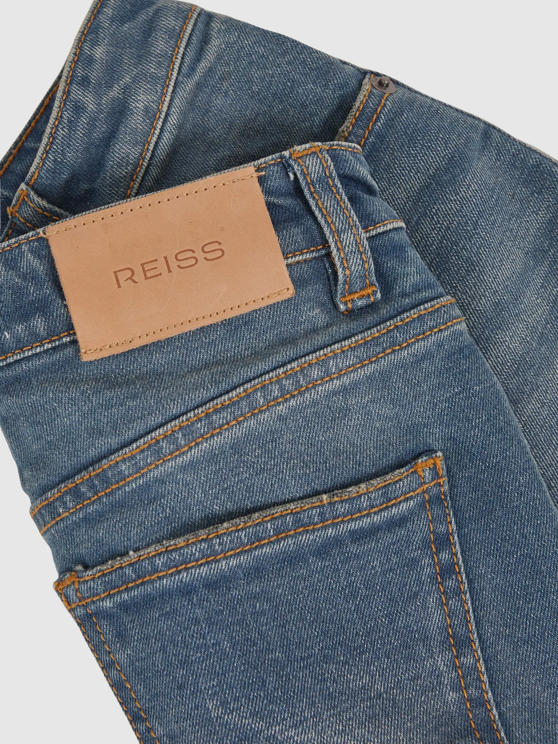 Reiss Belinda Straight-Leg Turn-Up Jeans