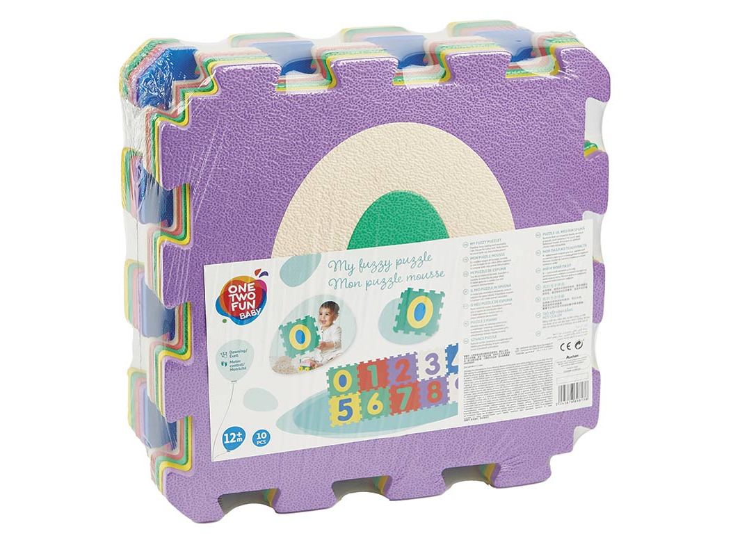 PUZZLE ESPUMA NÚMEROS ONE TWO FUN 10 PEÇAS 30X30X1CM