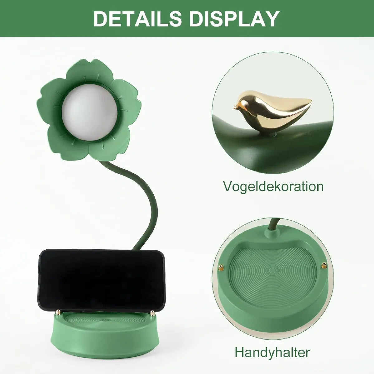 Lampe de Bureau Tactile Vert