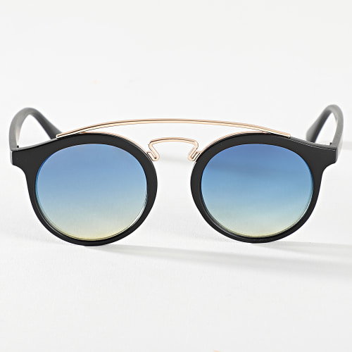 Lunettes De Soleil Noir Dégradé Bleu Jaune