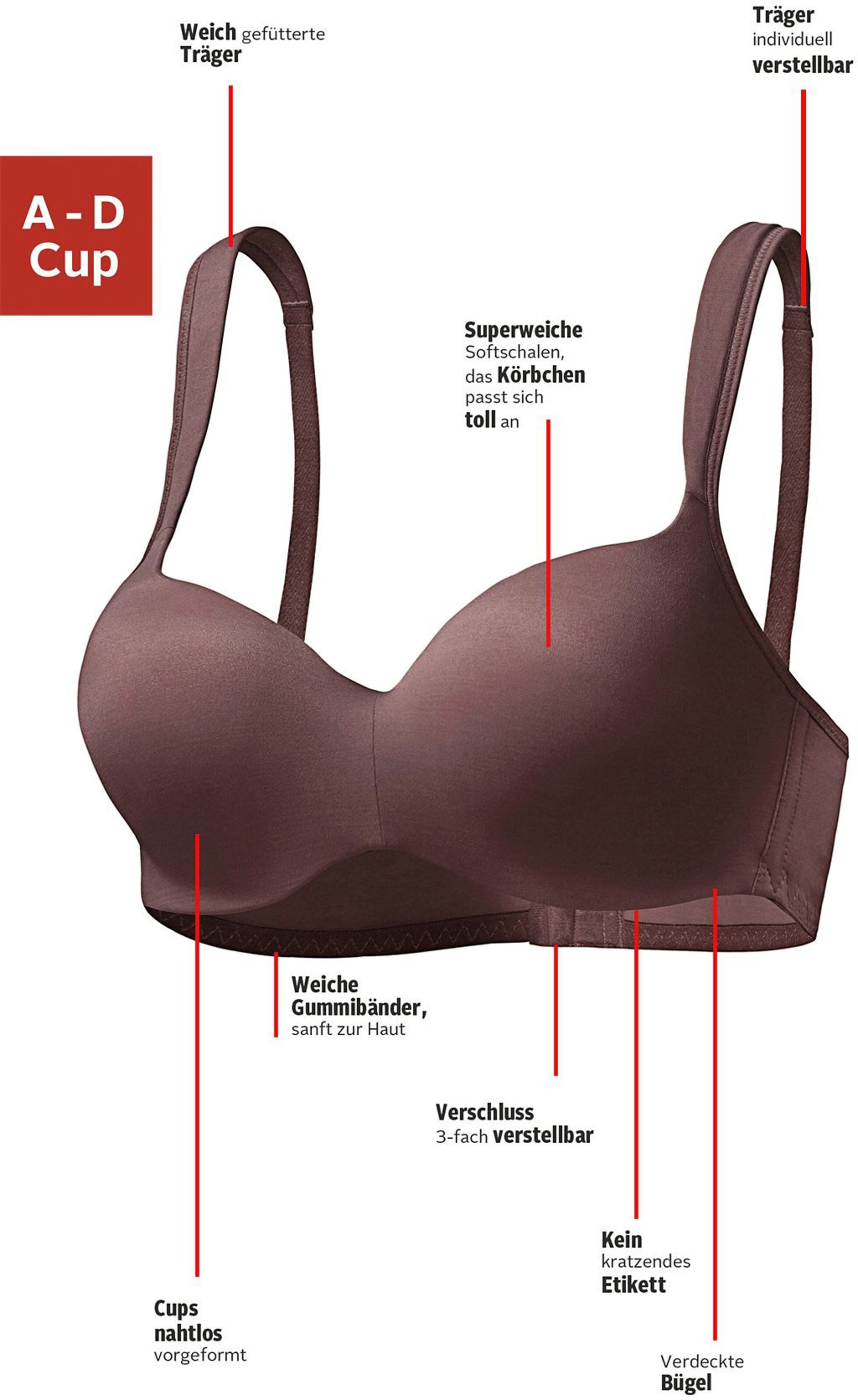 Nuance Schalen-BH in taupe